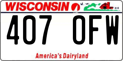 WI license plate 407OFW