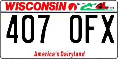 WI license plate 407OFX