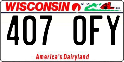 WI license plate 407OFY