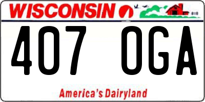 WI license plate 407OGA
