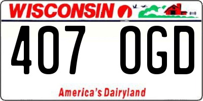 WI license plate 407OGD