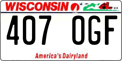WI license plate 407OGF