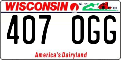 WI license plate 407OGG