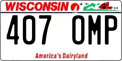 WI license plate 407OMP