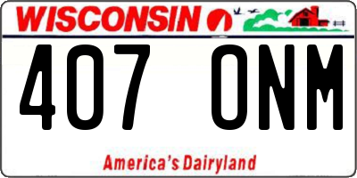 WI license plate 407ONM