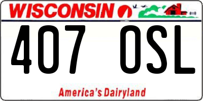 WI license plate 407OSL