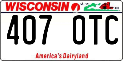 WI license plate 407OTC