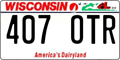 WI license plate 407OTR