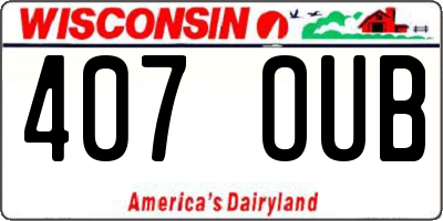 WI license plate 407OUB