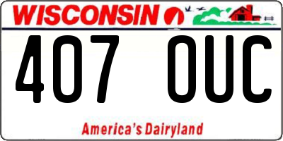 WI license plate 407OUC