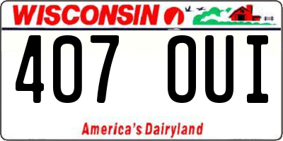 WI license plate 407OUI