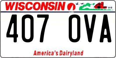 WI license plate 407OVA