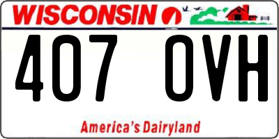 WI license plate 407OVH