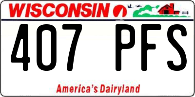 WI license plate 407PFS