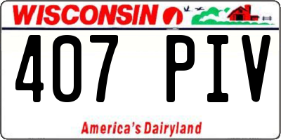 WI license plate 407PIV