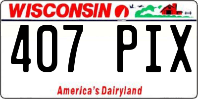 WI license plate 407PIX