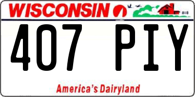WI license plate 407PIY