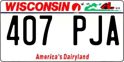 WI license plate 407PJA