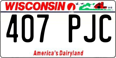 WI license plate 407PJC