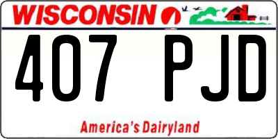 WI license plate 407PJD