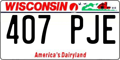 WI license plate 407PJE