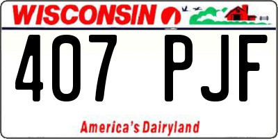 WI license plate 407PJF