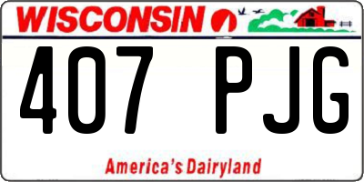 WI license plate 407PJG