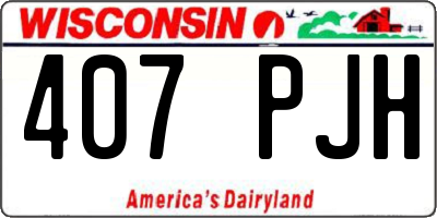 WI license plate 407PJH