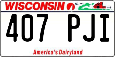 WI license plate 407PJI