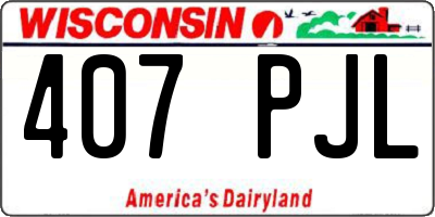 WI license plate 407PJL