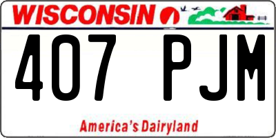 WI license plate 407PJM