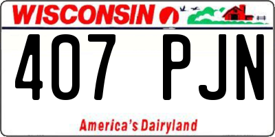 WI license plate 407PJN