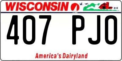 WI license plate 407PJO