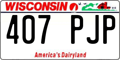 WI license plate 407PJP