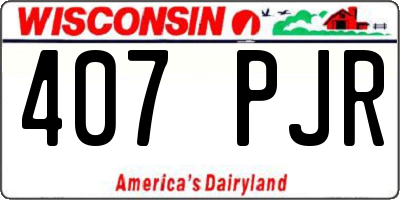 WI license plate 407PJR