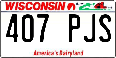 WI license plate 407PJS