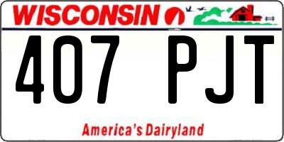 WI license plate 407PJT