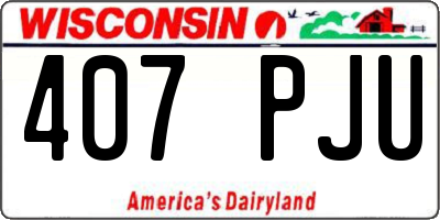 WI license plate 407PJU