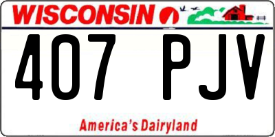 WI license plate 407PJV