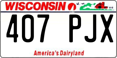 WI license plate 407PJX