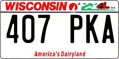 WI license plate 407PKA