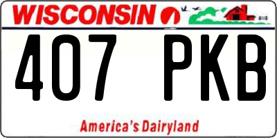 WI license plate 407PKB