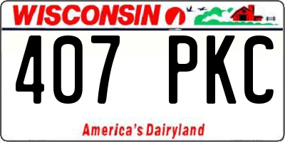 WI license plate 407PKC