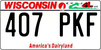 WI license plate 407PKF