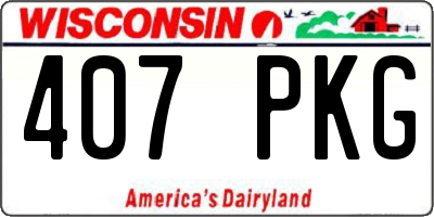 WI license plate 407PKG