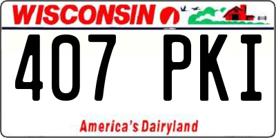 WI license plate 407PKI