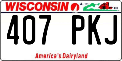 WI license plate 407PKJ
