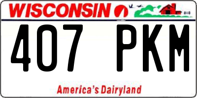WI license plate 407PKM