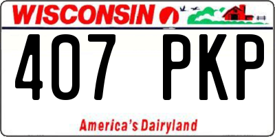 WI license plate 407PKP