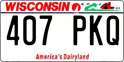 WI license plate 407PKQ